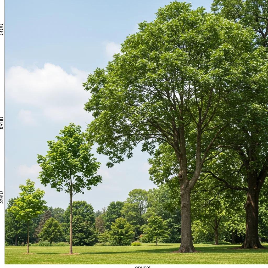 Comparison of small, medium, and large trees illustrating the influence of tree size on trimming costs