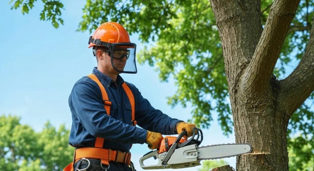 Essential personal protective equipment for tree trimming