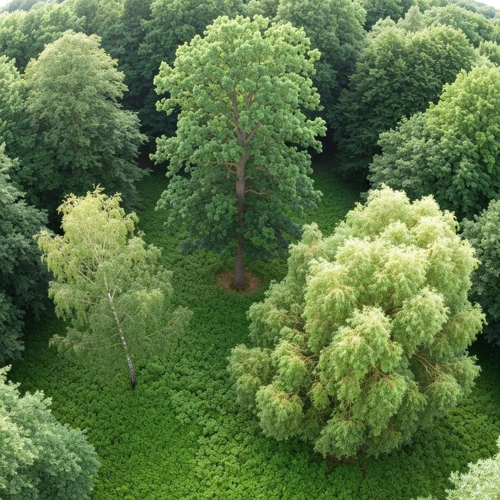 Comparison of small, medium, and large trees illustrating size differences for tree removal costs